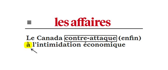 Peut-on « contre-attaquer à » comme le laissent croire ces deux titres?