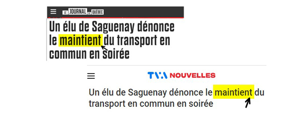 Maintient ou maintien?