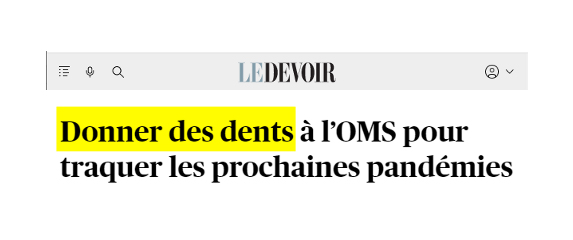 Peut-on « donner des dents »?