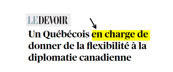 « Êtes-vous en charge de ce dossier? »